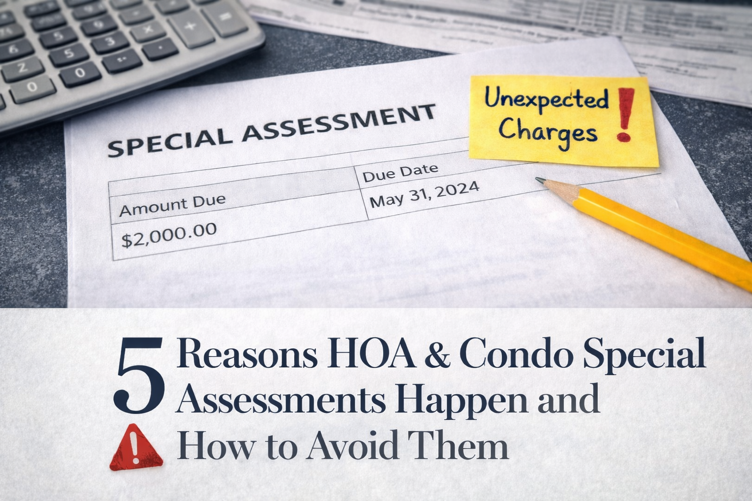5 Reasons HOA & Condo Special Assessments Happen – And How to Avoid Them